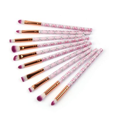 XZEN 10pcs Eye Makeup Brushes Marble Pattern Eye shadow Eyebrow Concealer Brushes Set