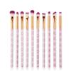 XZEN 10pcs Eye Makeup Brushes Marble Pattern Eye shadow Eyebrow Concealer Brushes Set view 2
