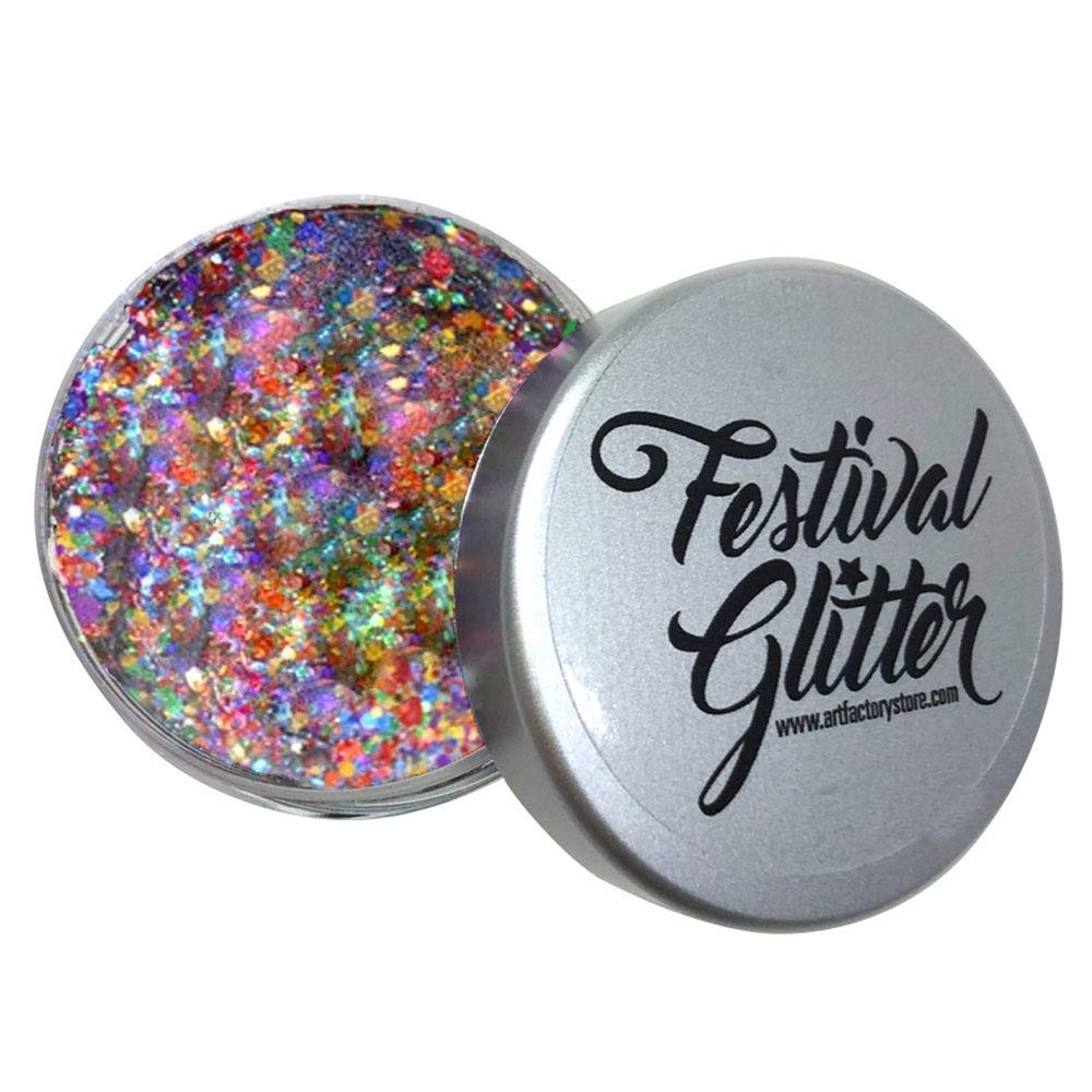 Art Factory Festival Glitter - Rainbow Pride (50 ml/1 fl oz), Cosmetic Glitter Gel