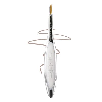 Artis Elite Linear 1 Makeup Brush with Rose Gold Finish Eyeliner Brush & Eyebrow Perfector, Small Precision Makeup Tool for Women, Ideal for Brow Perfecting, Eye Detailing & Gel Liner - Smoke Handle