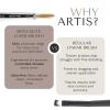Artis Elite Linear 1 Makeup Brush with Rose Gold Finish Eyeliner Brush & Eyebrow Perfector, Small Precision Makeup Tool for Women, Ideal for Brow Perfecting, Eye Detailing & Gel Liner - Smoke Handle view 4