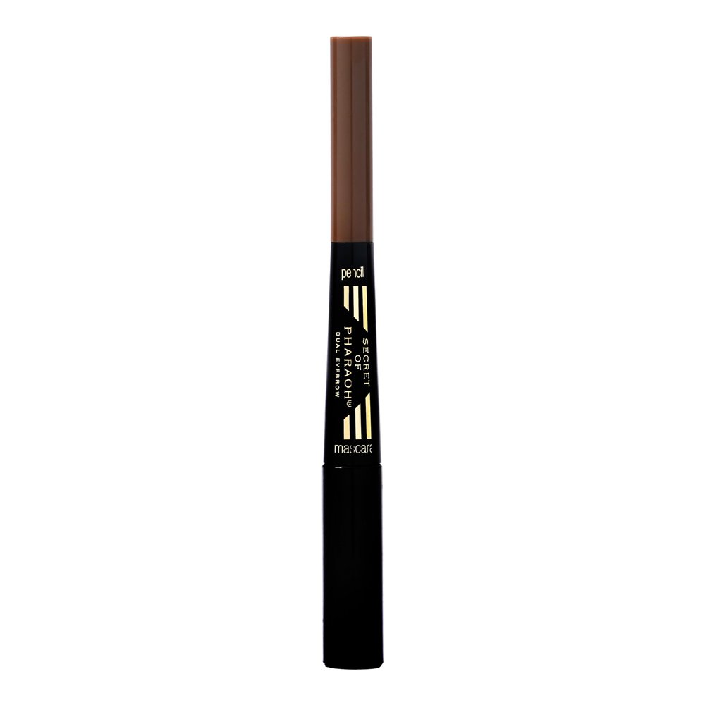 EBIN NEW YORK Secret of Pharaoh Dual Eyebrow Pencil & Mascara Natural Brown | 2-in-1 Brow Pencil & Gel | Water-Resistant, Long-Lasting, Natural Finish | Vegan & Cruelty-Free