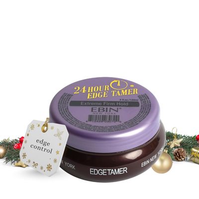 EBIN NEW YORK 24 Hour Edge Tamer Extreme Firm Hold 4.0Fl Oz Strong Edge Control Gel, No Flaking, Sleek Smooth Finish, Long Lasting, Argan & Castor Oil