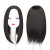 22" Middle Part Straight Hair Topper Clip in Mono Base Forehead Hairpiece for Women Hair Lossing Black Brown view 2