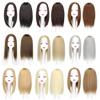 22" Middle Part Straight Hair Topper Clip in Mono Base Forehead Hairpiece for Women Hair Lossing Black Brown view 4