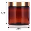 (12 Pack) 8 oz Amber PET Plastic Jar with Luxury Gold Metal Overshell Lid view 2
