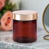(12 Pack) 8 oz Amber PET Plastic Jar with Luxury Gold Metal Overshell Lid view 3