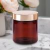 (12 Pack) 8 oz Amber PET Plastic Jar with Luxury Gold Metal Overshell Lid view 4