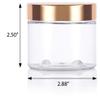 (12 Pack) 6 oz Clear PET Plastic Jar with Gold Metal Overshell Lid + Spatulas view 2
