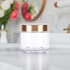 (12 Pack) 6 oz Clear PET Plastic Jar with Gold Metal Overshell Lid + Spatulas view 4