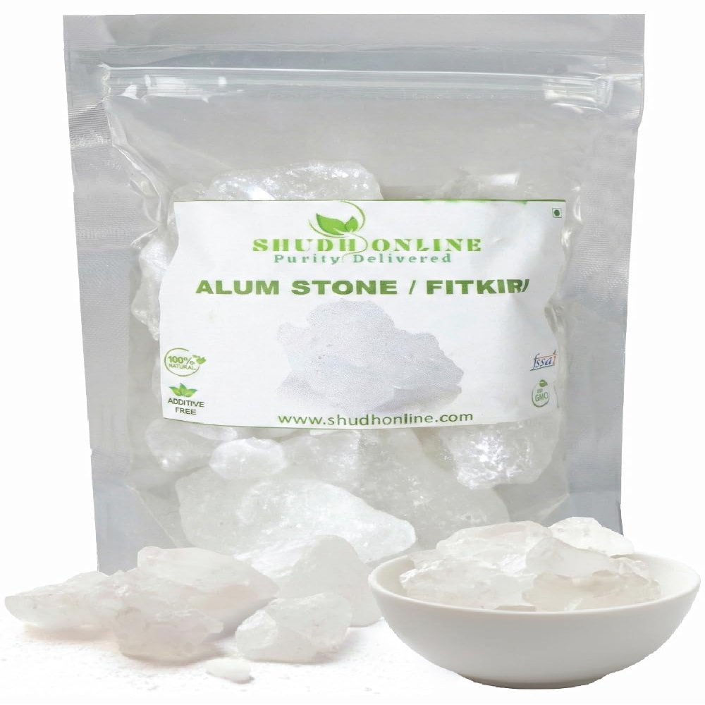 Alum Stone Organic for Face (8.8 oz - 250g) Piedra de Alumbre para Lavado Intimo - Natural Fitkari Stone for Shaving - Phitkari Alum Crystal Rocks | Potassium Alum (0.55 lb)