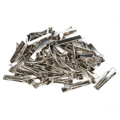 ZHONGJIUYUAN 300PCS (4.6cm) Metal Hair Alligator Clips DIY Barrette Teeth Hair Clips Utility Flat Single Prong Alligator Clips For Hair Style Tools Accessories