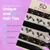 Sportybella - Tennis Hair Accessories for Girls (Black/White) - No Crease Hair Ties or Elastics, Tennis-Inspired Design for Players, Stylish Hair Accessories for Young Tennis Players - (6 pcs) view 3