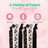 Sportybella - Tennis Hair Accessories for Girls (Black/White) - No Crease Hair Ties or Elastics, Tennis-Inspired Design for Players, Stylish Hair Accessories for Young Tennis Players - (6 pcs) view 4
