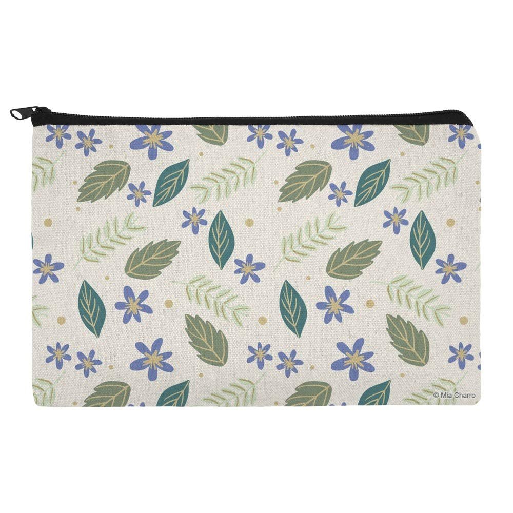 Flowers and Leaves Makeup Cosmetic Bag Organizer Pouch