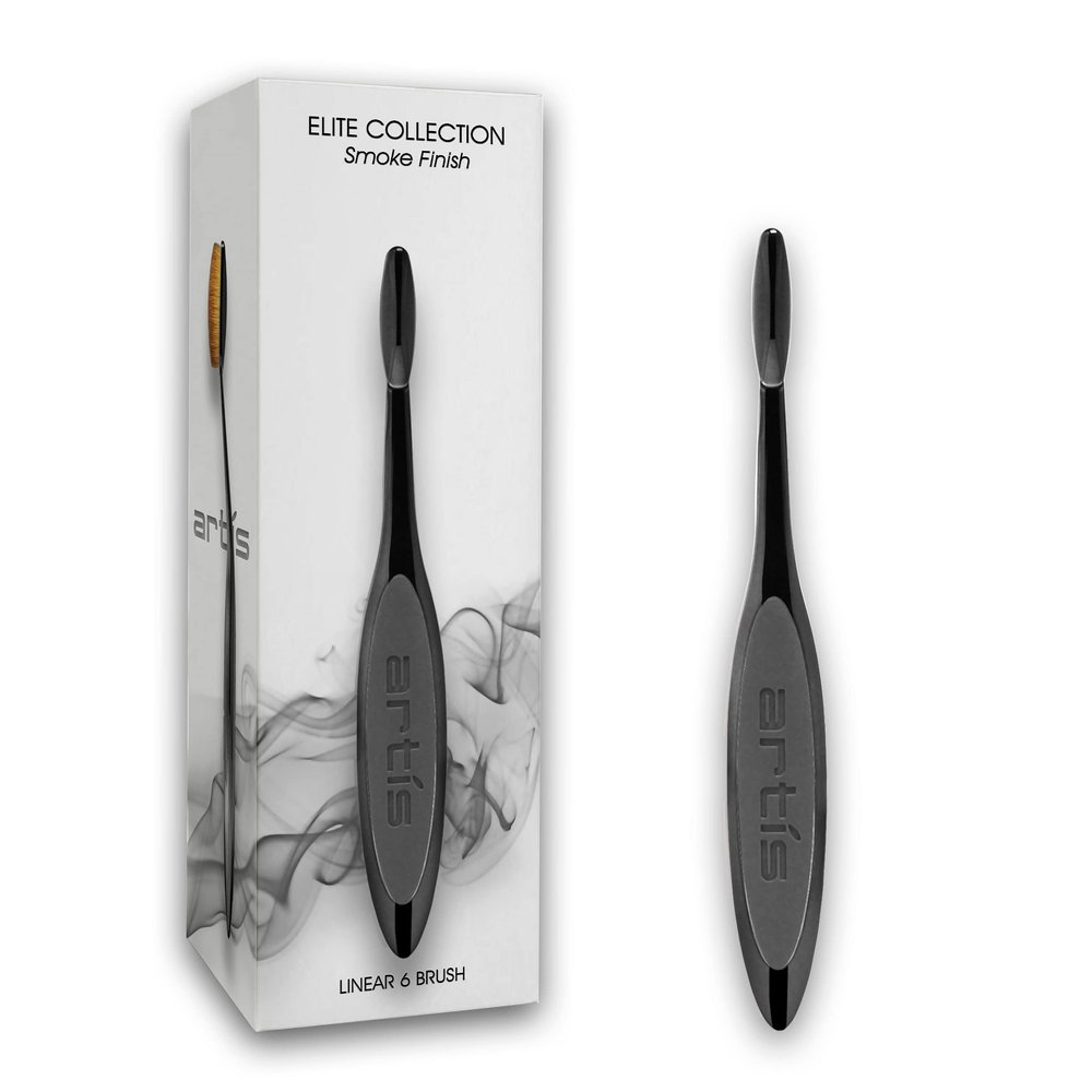 Artis Elite Linear 6 Makeup Brush | Soft Liner | Upper and Lower Lash Line | Ideal Wider Line Patterns |Special Effects | Patterned Makeup, Smoke Handle, Blonde Fibre