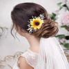 Barogirl Bridal Sunflower Hair Comb Clip Crystal Bride Gold Wedding Hair Accessories for Women (Gold) view 1