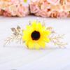 Barogirl Bridal Sunflower Hair Comb Clip Crystal Bride Gold Wedding Hair Accessories for Women (Gold) view 2