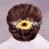 Barogirl Bridal Sunflower Hair Comb Clip Crystal Bride Gold Wedding Hair Accessories for Women (Gold) view 4
