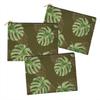 S4Sassy Green Monstera Leaves Multipurpose Cosmetic Pouch Pencil Case Make Up Bag Pack of 3-6 x 8 Inches view 1