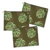 S4Sassy Green Monstera Leaves Multipurpose Cosmetic Pouch Pencil Case Make Up Bag Pack of 3-6 x 8 Inches view 4