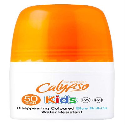 Calypso Kids Blue Roll On SPF50. Changes From Blue To White On Application. 50ml