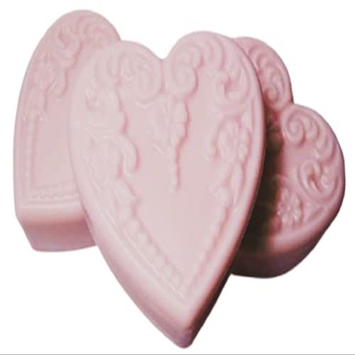 3 Pc Large Heart shaped Fresh Cut Rose Scented Soap Set - Shea Butter Goat Milk Soap