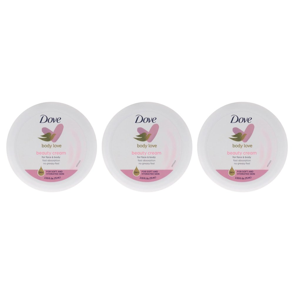 Beauty Cream - Pink by Dove for Women - 2.7 oz Cream (Pack of 3)
