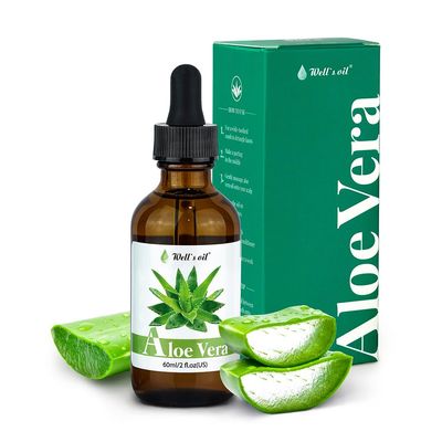 Well's Oil Aloe Vera Oil Hydrating & Nourishing | Supports the Appearance of Healthy Hair & Soothes Dry Skin | All Natural | For Skin & Hair Care (2 Fl Oz / 60 ml)