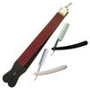 OdontoMed2011 Professional Quality Sharpening Strop Made of Real Leather 14" Long With 2 Straight Razors ODM view 1