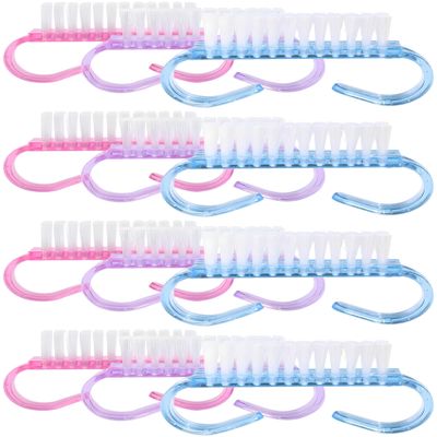 12-Pack Handle Grip Nail Brush(assorted color), Fingernail Scrub Cleaning Brushes for Toes and Nails Cleaner, Pedicure Brushes for Men and Women