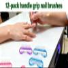 12-Pack Handle Grip Nail Brush(assorted color), Fingernail Scrub Cleaning Brushes for Toes and Nails Cleaner, Pedicure Brushes for Men and Women view 3