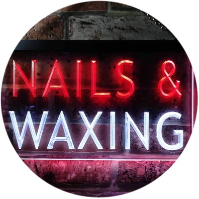 ADVPRO Nails Waxing Beauty Salon Display Dual Color LED Neon Sign White & Red 16" x 12" st6s43-i0358-wr