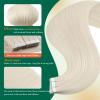 Easyouth Tape in Hair Extensions Blonde Tape in Extensions White Blonde Soft and Smooth Tapes Hair Extension Real Human Hair 18 Inch 20Pcs 40G view 4