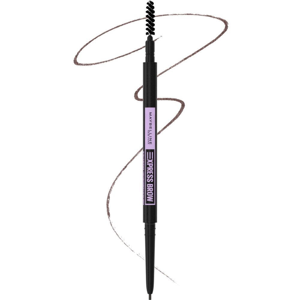 Maybelline Express Brow Ultra Slim Eyebrow Makeup, Brow Pencil with Precision Tip and Spoolie for Defined Eyebrows, Deep Brown, 1 Count