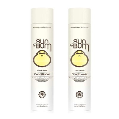 Sun Bum Curls & Waves Conditioner | Vegan and Cruelty Free Moisturizing Hair Treatment for Wavy and Curly Hair | 10 oz | Pack of 2