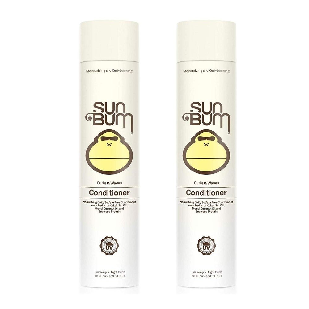 Sun Bum Curls & Waves Conditioner | Vegan and Cruelty Free Moisturizing Hair Treatment for Wavy and Curly Hair | 10 oz | Pack of 2