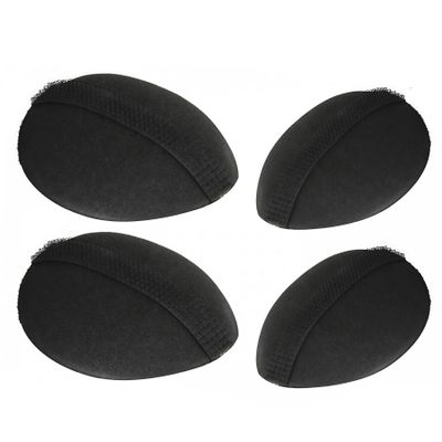 4Pcs (2 Large + 2 Small) Sponge Bump It Up Volume Hair Base Styling Insert Tool - Hair Bun Maker and Accessories (Black)
