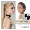 4Pcs (2 Large + 2 Small) Sponge Bump It Up Volume Hair Base Styling Insert Tool - Hair Bun Maker and Accessories (Black) view 4