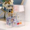 AIYoo Makeup Organizers Acrylic Brush Holder Earring Necklace Jewellery Holder Cosmetic Storage Box With Colorful pearls Dustproof Storage Bucket view 2