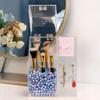 AIYoo Makeup Organizers Acrylic Brush Holder Earring Necklace Jewellery Holder Cosmetic Storage Box With Colorful pearls Dustproof Storage Bucket view 3