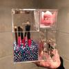 AIYoo Makeup Organizers Acrylic Brush Holder Earring Necklace Jewellery Holder Cosmetic Storage Box With Colorful pearls Dustproof Storage Bucket view 4