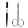 Eyebrow Scissors and Eyebrow Brush by AUMELO - Eyelash Extensions Shaping Curved Craft Stainless Steel Scissors for Your Beauty view 1