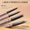 2 Pack Eyebrow Pencil, Waterproof Eyebrow Makeup with Dual Ends, Professional Brow Enhancing Kit with Eyebrow Brush, Khaki Coffee view 2