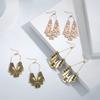 Vintage Ethnic Tribal Earrings Antique Carving Moon Sliver Fashion Boho Hook Dangle Earrings Gifts for Women view 4