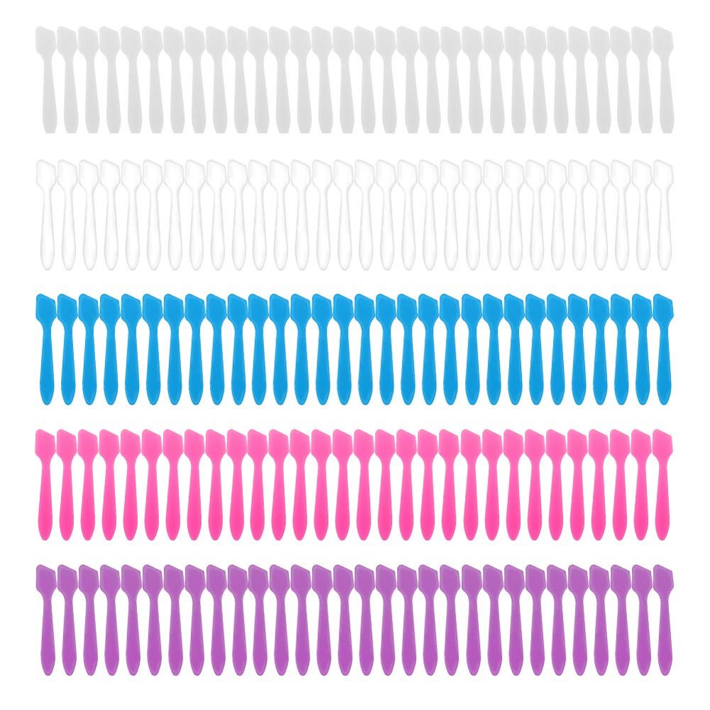 300 Pack MINI Makeup Spatulas, Reusable Cream Tip Spatulas Frosted Cosmetic Spatulas Scoops by Accmor