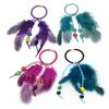 Set of 4 Handmade Boho Elastics Feather Hair Rope Ponytail Holders Hippie Hair Band Headbands Head Wrap Gypsy Hair Tie for Women (Colour Random) view 1