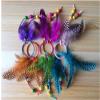 Set of 4 Handmade Boho Elastics Feather Hair Rope Ponytail Holders Hippie Hair Band Headbands Head Wrap Gypsy Hair Tie for Women (Colour Random) view 2