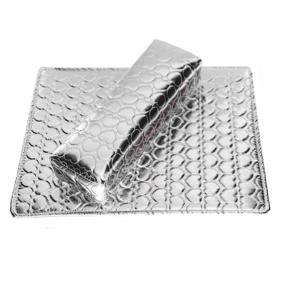 Soft Column Manicure Care Salon Half Hand Cushion Rest Pillow Nail Art Product Accessory Nail Salon Furniture Tool Set Katoot (Silver)