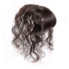 Susanki Curly Human Hair Forehead Topper with Bangs for Women, 4" x 4.7" Silk Base Top Hair Pieces for Hair Loss, 12" Natural Black view 2